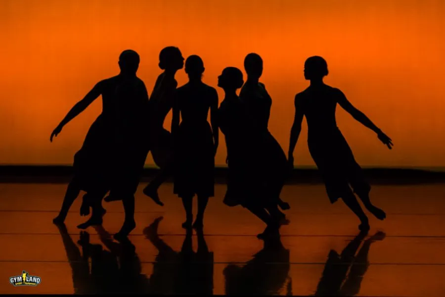 شش نفر دختر جوان که سایه شان روشن است در حال رقصیدن هستند.
